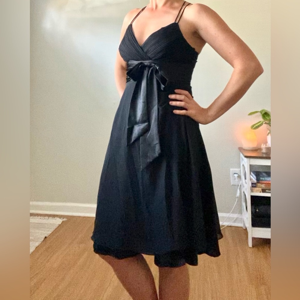 Black tea length formal dress